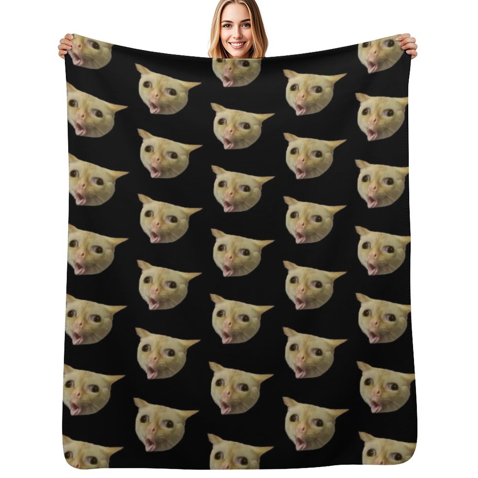Anime Cosplay Meme - Coughing cat meme Throw Blanket anime