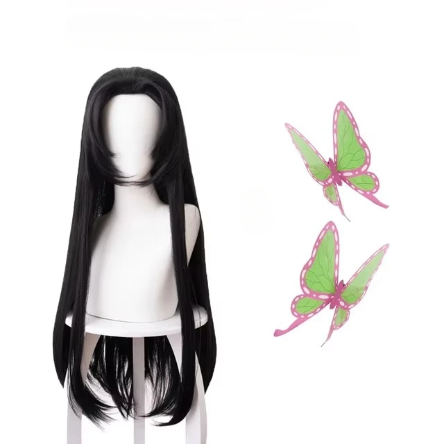 Anime Cosplay Long Black Hair - Anime Kochou Kanae Wig Kimetsu no