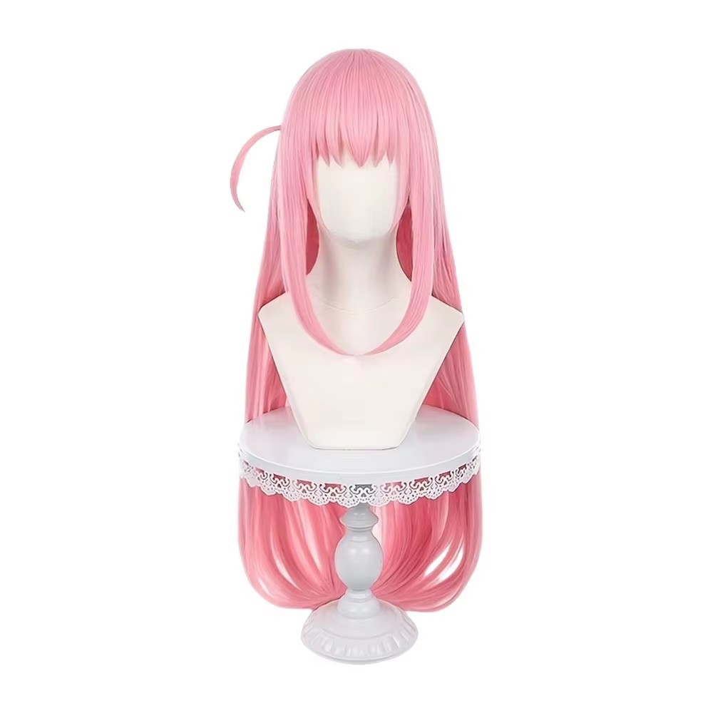 Long Straight Pink Wig With Ba - đánh giá và giá Anime Cosplay Girl Easy
