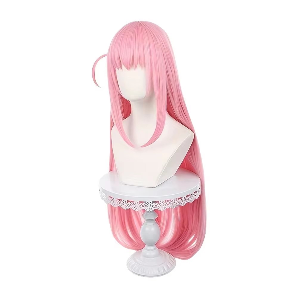 Long Straight Pink Wig With Ba - đánh giá và giá Anime Cosplay Girl Easy