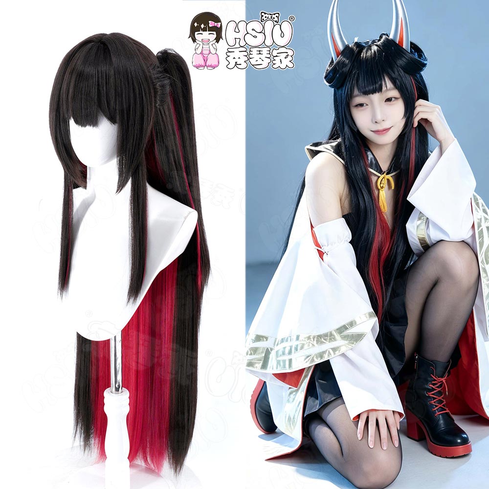 HSIU Game Azur Lane Hatsuzuki  - đánh giá và giá Anime Cosplay Long Black Hair
