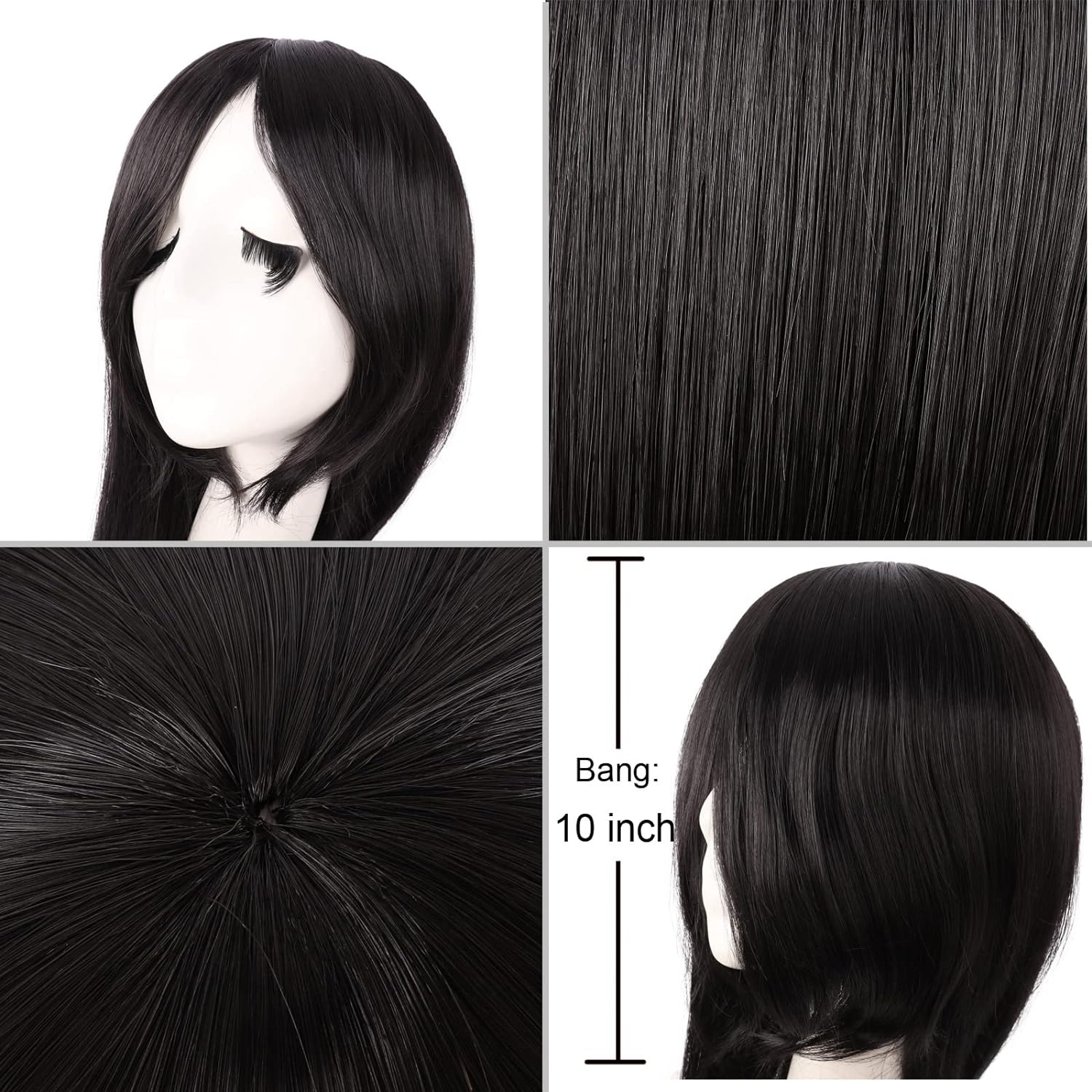40 Inch 100 cm Long Straight C - đánh giá và giá Anime Cosplay Long Black Hair