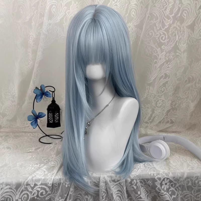 Pastel Light Blue Long Straigh - đánh giá và giá Anime Cosplay Thick